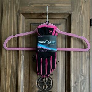 Isotoner Women's SmartTouch Gloves - Black and Pink Trim